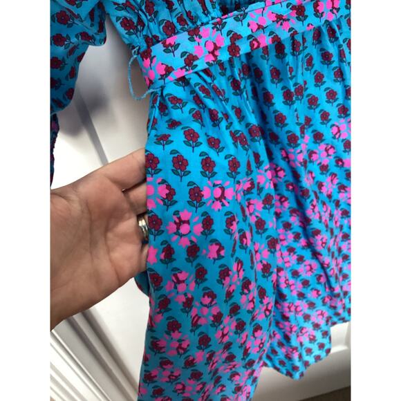 J. Crew Women's Dolman-Sleeve Mini Dress in Layered Block Print Blue Size Small - Picture 7 of 15